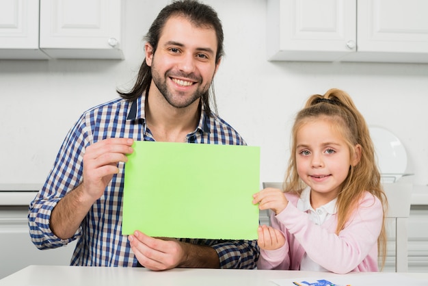 Father and daughter showing sign