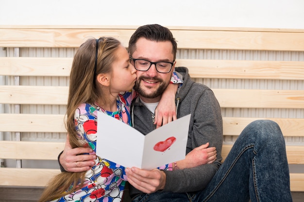 Father and daughter together on fathers day