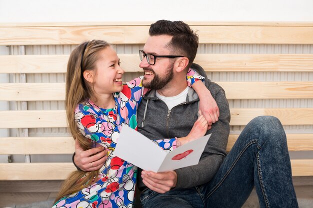 Father and daughter together on fathers day