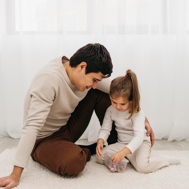 Father and his daughter spending time together