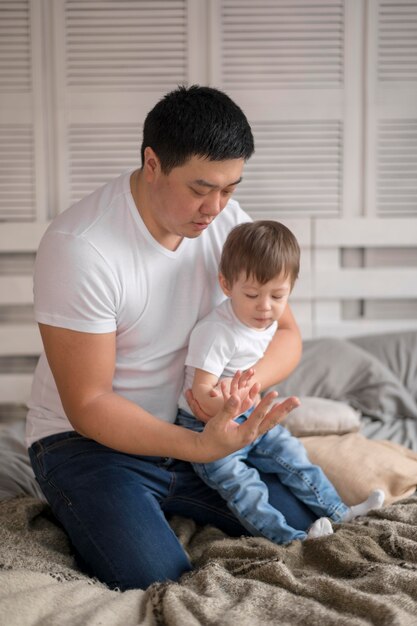 Father playing with son