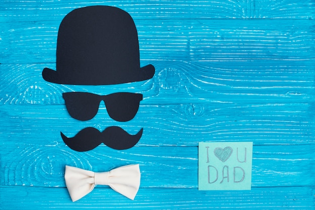 Father's day background with note and character