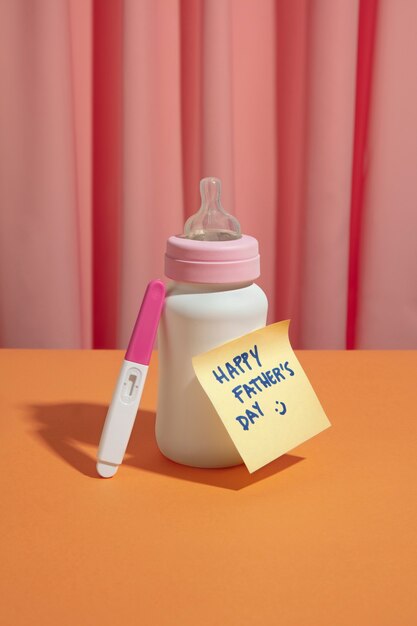 Father's day celebration with pregnancy test