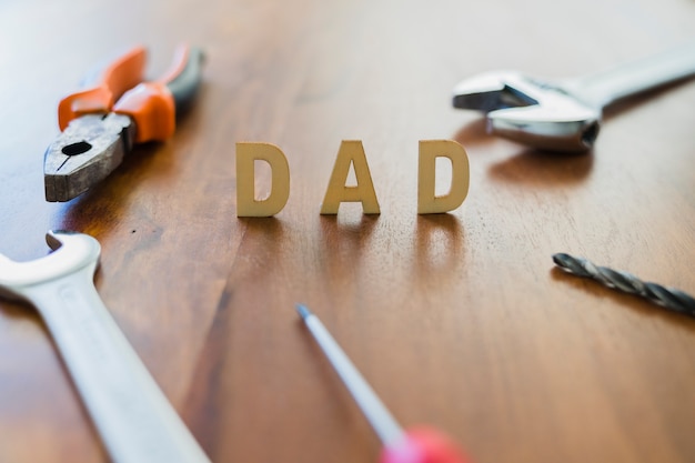 Free photo father's day composition with tools