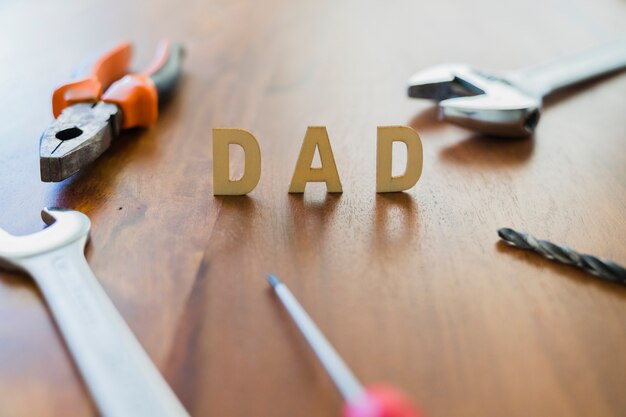 Father's day composition with tools