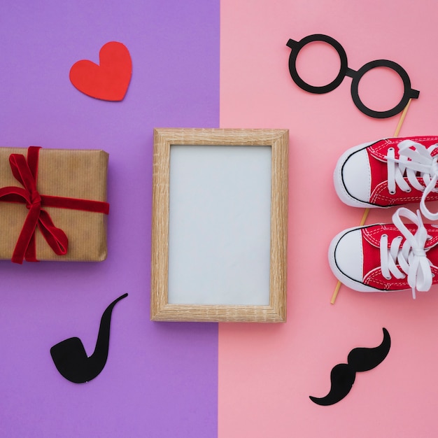 Father's day composition with variety of objects