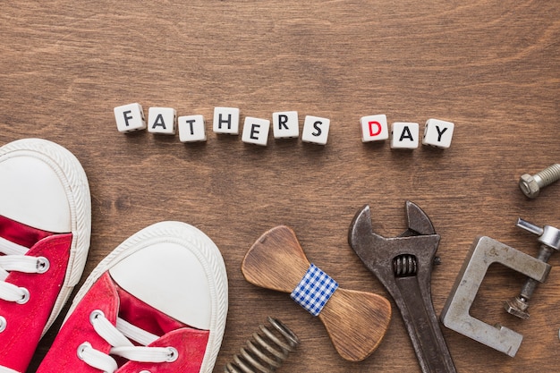 Father's day concept with sneakers