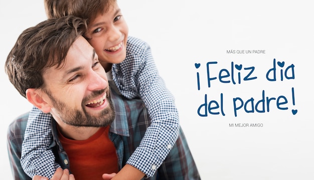 Foto gratuita congratulazioni per la festa del padre in collage spagnolo