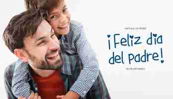 Free photo father's day congratulations in spanish collage