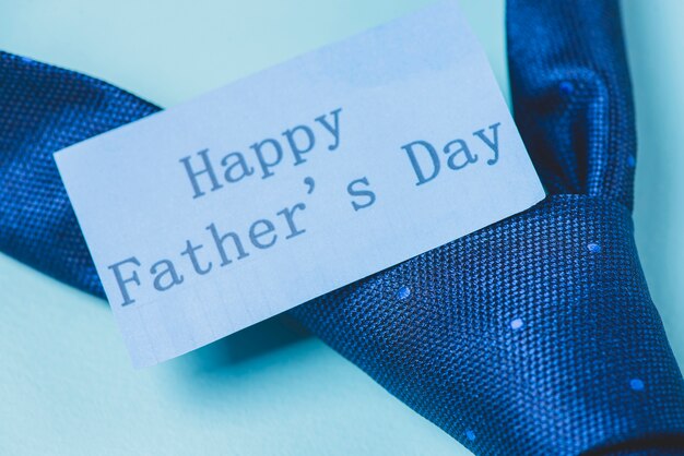 Father's day note on a tie