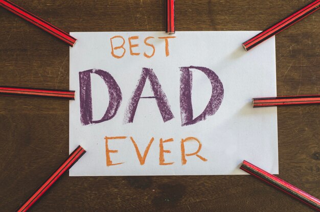 Father's day writing on paper