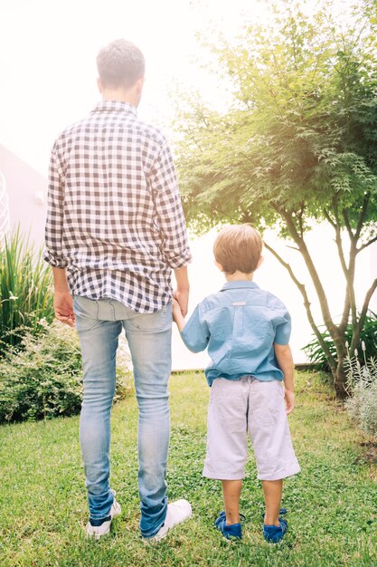 Father and son happy on fathers day