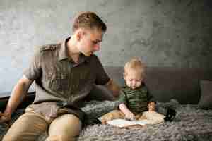 Free photo father and son