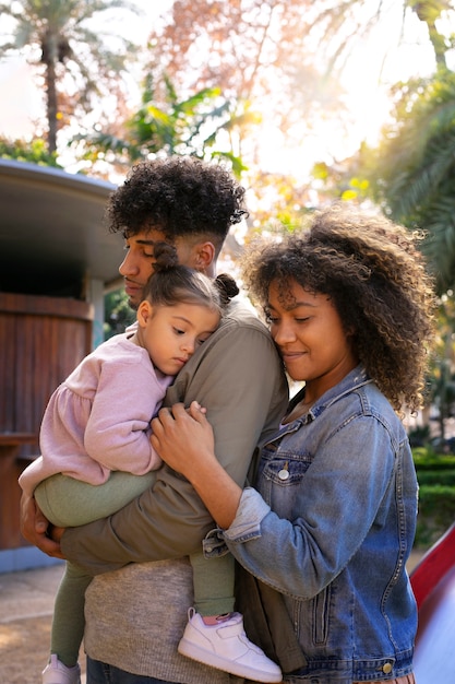 Father spending time with his daughter outdoors on father's day