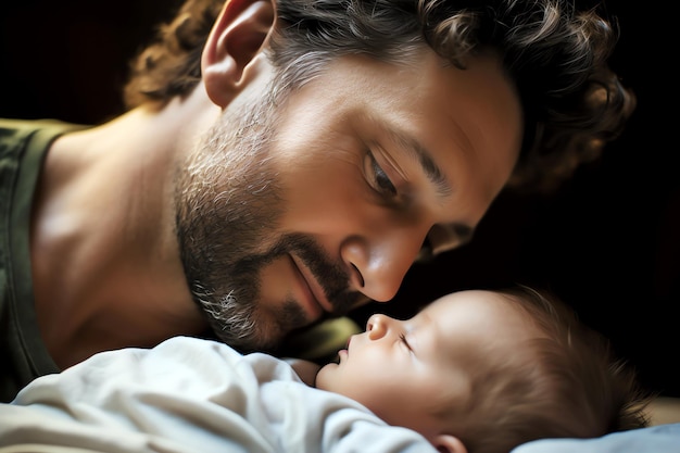 Foto gratuita padre con bambino immagine generata dall'intelligenza artificiale