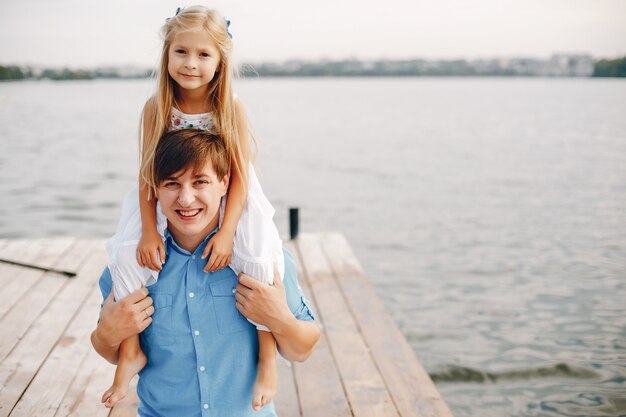 Father with little daughter