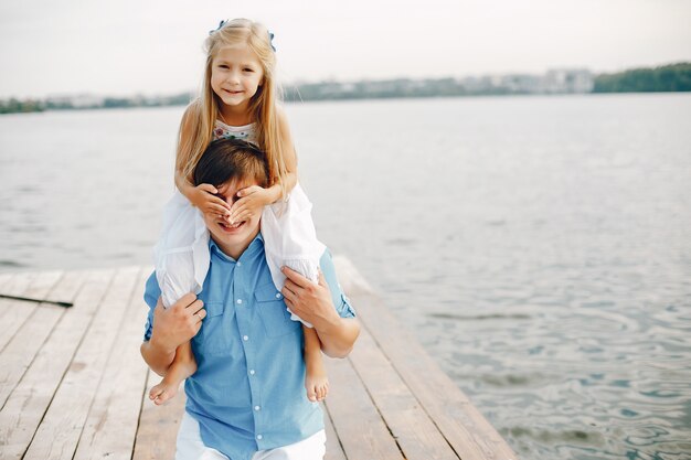 Father with little daughter