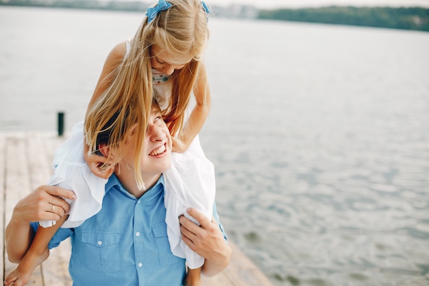 Father with little daughter