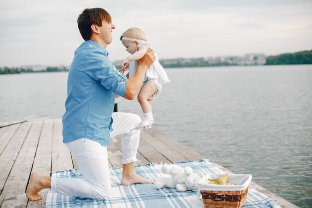 Father with little daughter