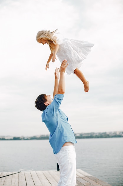 Father with little daughter