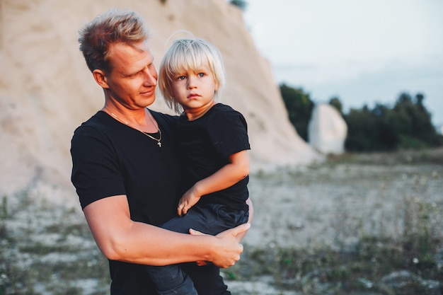 Free photo father with little son