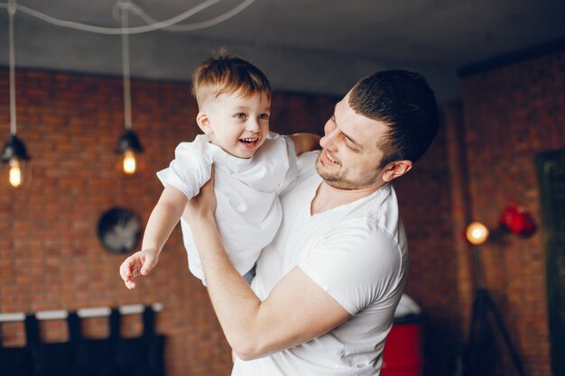 Father with little son