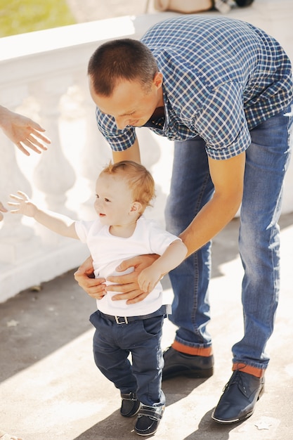 Free photo father with son