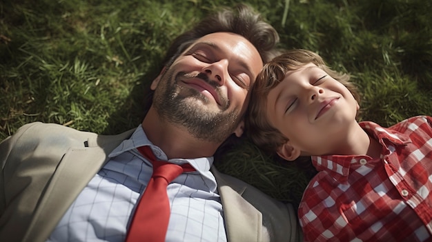 Foto gratuita festa del padre con il bambino.