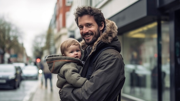 Foto gratuita festa del padre con il bambino.