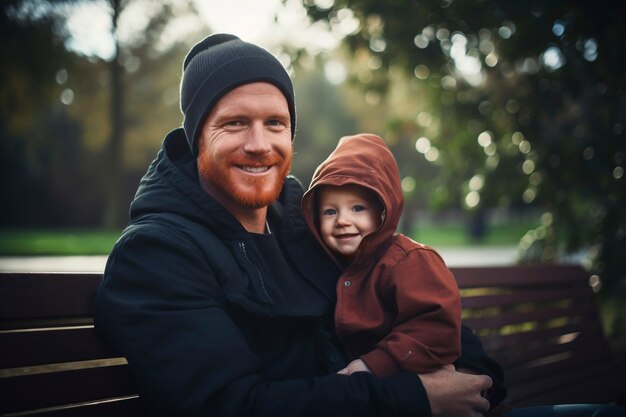 Foto gratuita festa del padre con il bambino.