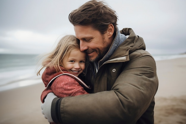 Foto gratuita festa del padre con il bambino.