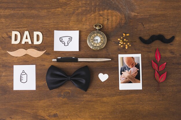 Fathers day composition with accessories