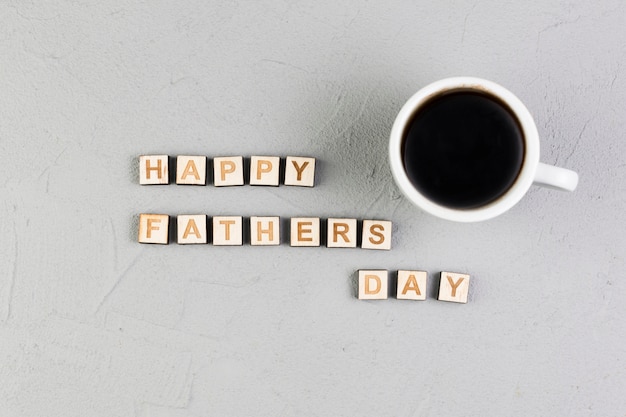 Fathers day composition with coffee