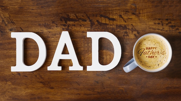 Free photo fathers day composition with coffee