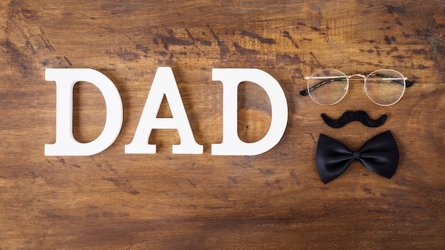 Fathers day composition with glasses