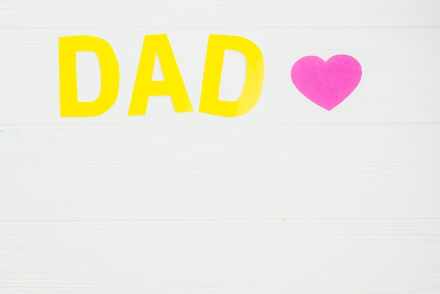 Fathers day composition with heart and copyspace