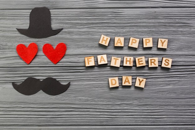 Fathers day composition with hearts