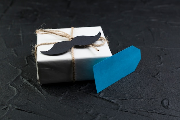 Fathers day composition with present box