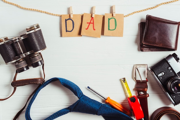 Fathers day concept with accessories