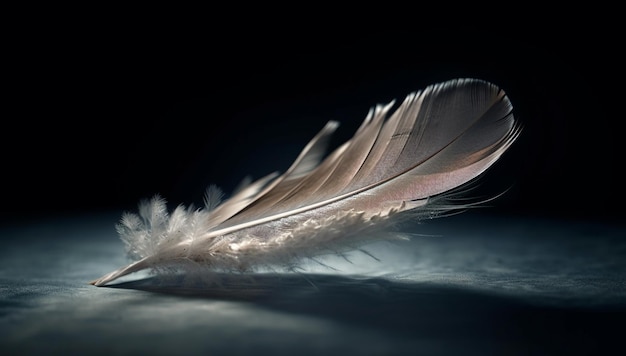 Бесплатное фото Хрупкость пера демонстрирует элегантность животного в природе, созданную искусственным интеллектом