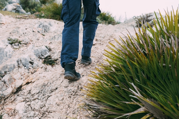 Feet of hiker