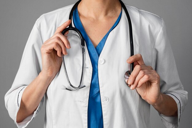 Female doctor at hospital wearing mask