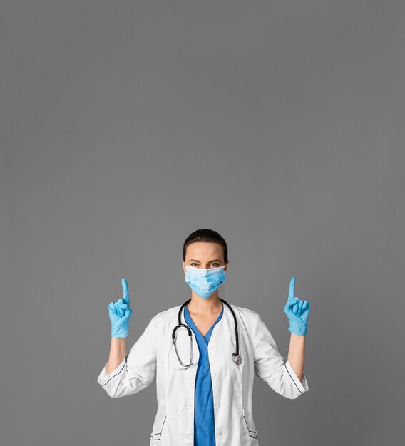 Female doctor at hospital wearing mask