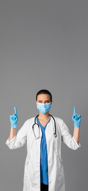 Female doctor at hospital wearing mask