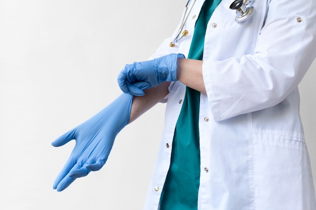 Female doctor wearing a medical protective equipment