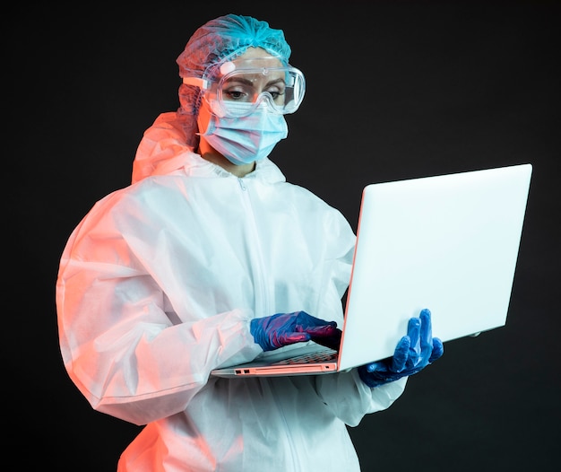 Female doctor wearing medical wear