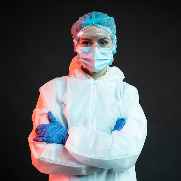 Female doctor wearing medical wear