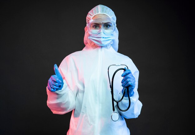 Female doctor wearing medical wear