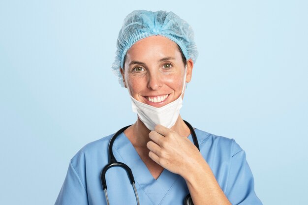 Female doctor with a stethoscope portrait