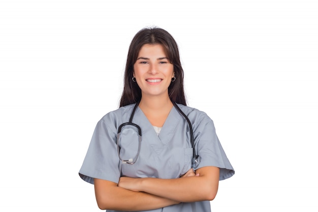 Female doctor with stethoscope.